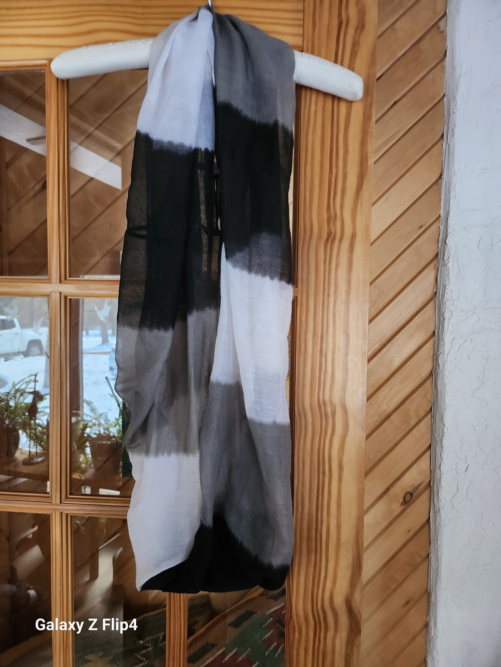 Black, Gray and White Ombre Infinity Scarf - Picture 2 of 2